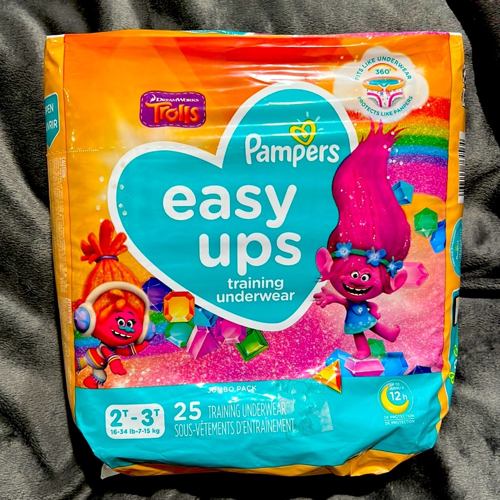 Pampers easy ups diapers training underwear 2t-3t jumbo pack